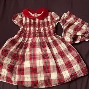 Janie and Jack Red Plaid Dress, Size 12-18 Months